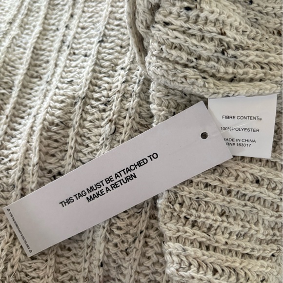 Princess Polly Lenker Knit Split Front Jumper in Grey Offset Button Cardigan NWT - Picture 12 of 14